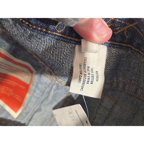 Vintage Y2K Abercrombie & Fitch Jean Mini Skirt Bedazzle Size 27 Womens 4 NWT - Picture 8 of 14